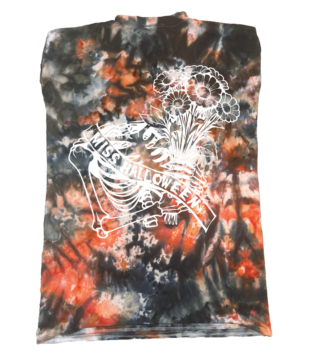 Miss Halloween T-Shirt Dress Tie Dye