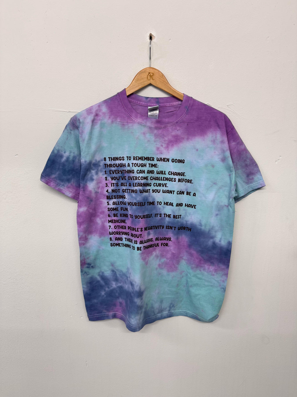 SALE  8 THINGS AQUA/NAVY/PURPLE TEE MEDIUM