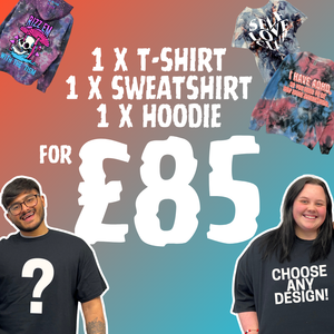 1 x TEE, 1 SWEATSHIRT & 1 HOODIE BUNDLE