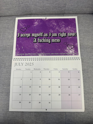 2025 Sarcastic, Dark Affirmation Calendar